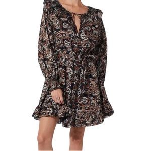 Cleobella "Carolyn" Mini Dress in Navy/Multi Avalon Block Print XL